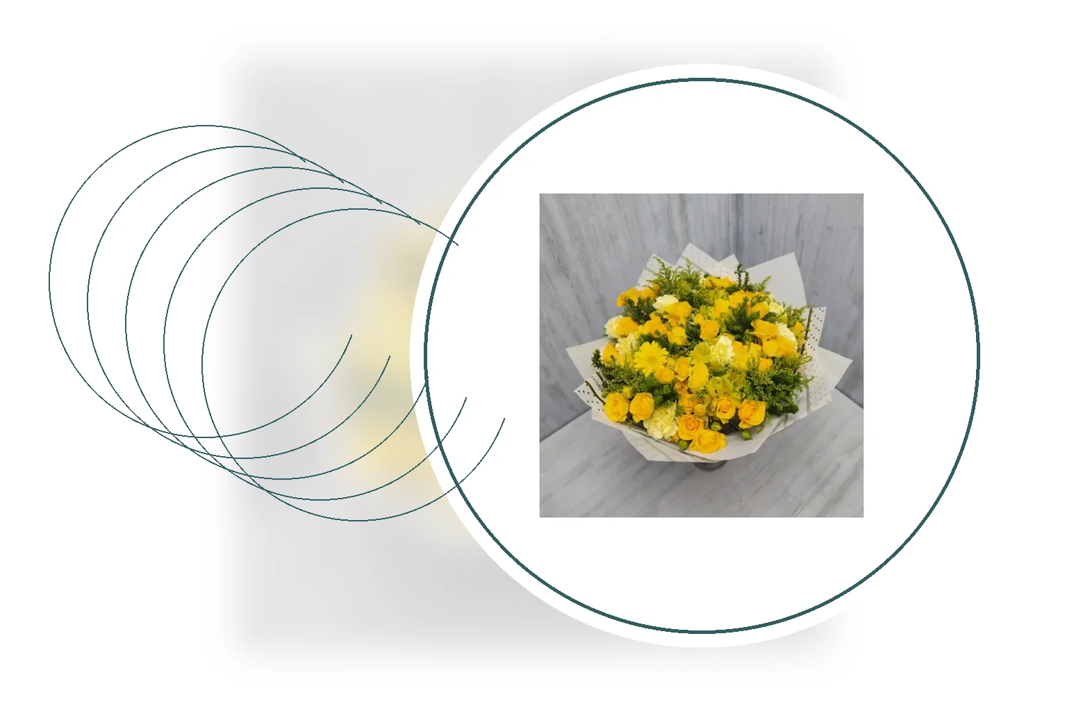 Editorial floral composition representing corporate flowers and office arrangements in South Africa