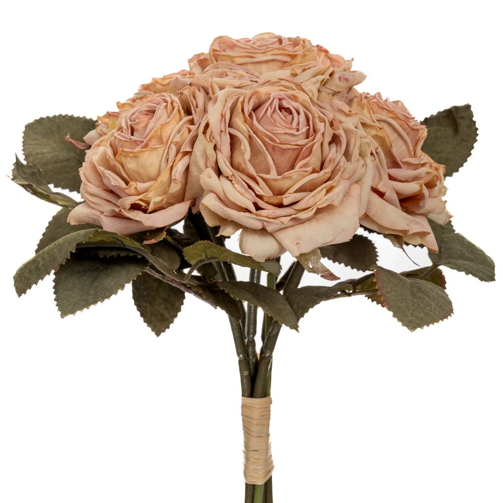 Artificial pink/beige rose bouquet